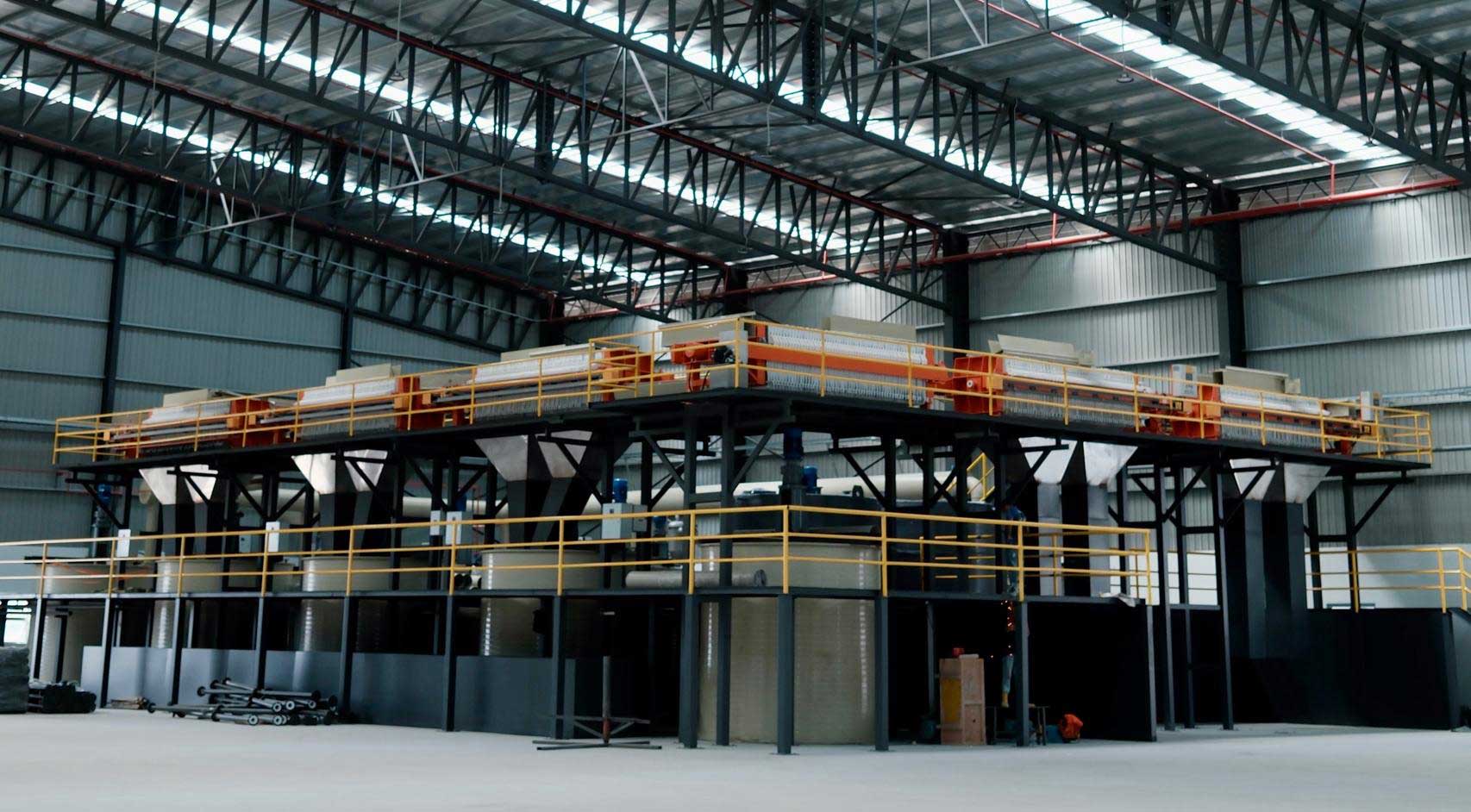 Rare earth processing facility interior